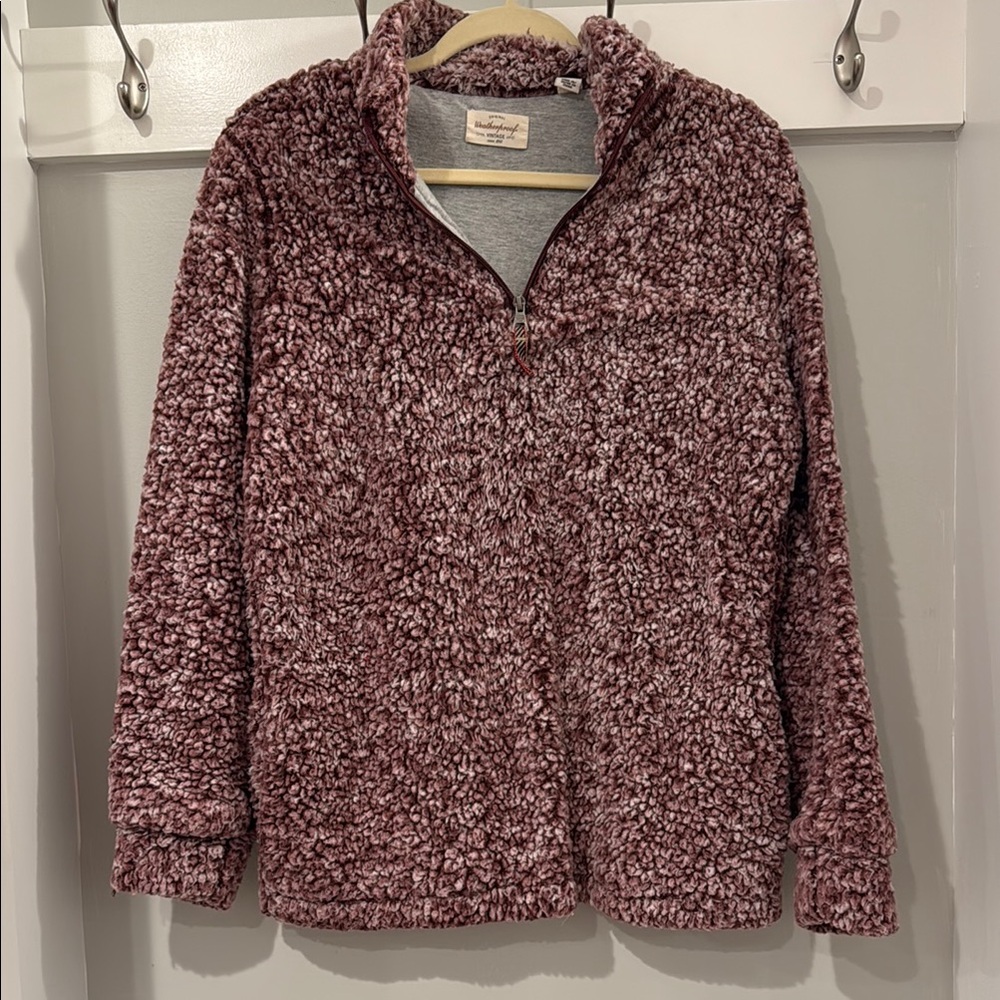 Maroon Sherpa Quarter Zip Pull Over